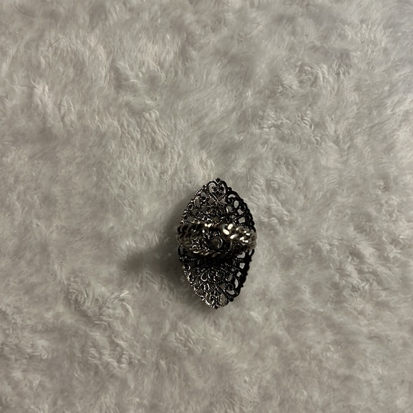 Western Germany Turquoise Colored Filigree Ring - Picture 3 of 9